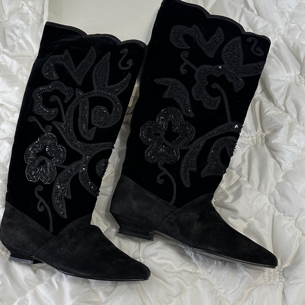 Caparros Black Embellished Over-the-Knee Boots